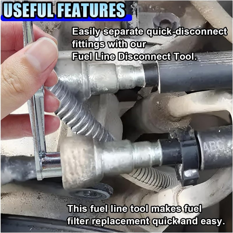 LHDOS Scissor Fuel Line Disconnect Tool, Auto Fuel Line Remover for 5/16" and 3/8" Quick Disconnection, Fuel Filter Removal Tool for Most Vehicle Models, Securely Fit Heater A/C Line (2 in 1) - Image 3